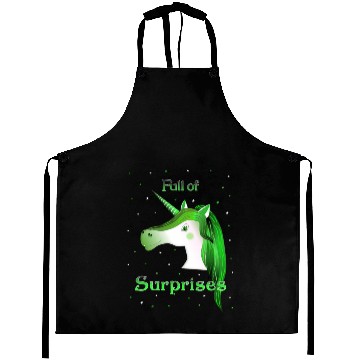 Discover unicorn surprises green unicorn Aprons