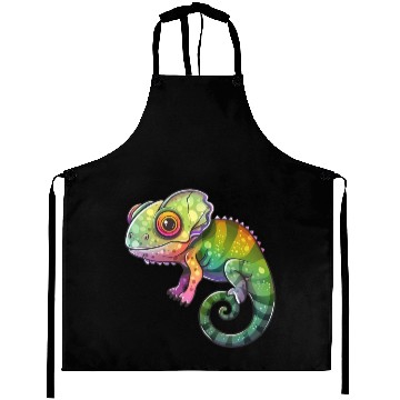 Discover Colorful Chameleon Fantasy Creature Aprons