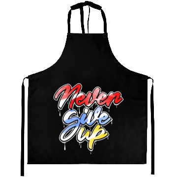 Discover never give up art Aprons