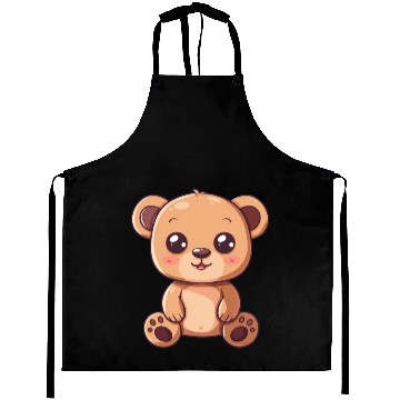 Discover Adorable Brown Bear Cub With Big Eyes Aprons