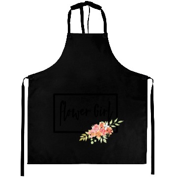 Discover Flower Girl - Wedding Day Bride Cursive Cute Aprons