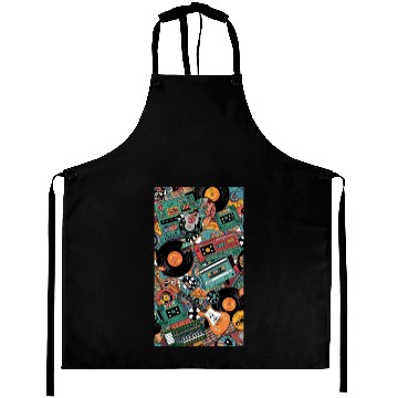 Discover Retro music pattern Aprons
