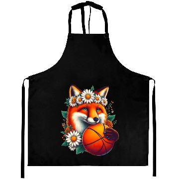 Discover Fox Holding Basketball with Daisy Fox Lovers Aprons