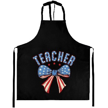 Discover Teacher 4th Of July Coquette Bow Aprons