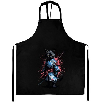 Discover Feline Warrior: Samurai Spirit Aprons