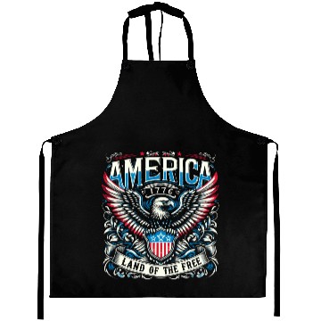 Discover Independence Day Art 4 July American Eagle Free Aprons