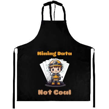 Discover Cute Chibi Coal Miner Data Mining with Papers Illu Aprons