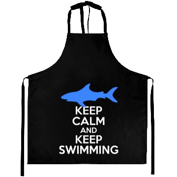 Discover Keep Calm And Keep Swimming With Shark Freestyle Aprons