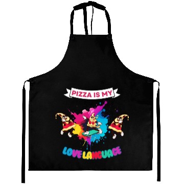 Discover Pizza is my love language Aprons