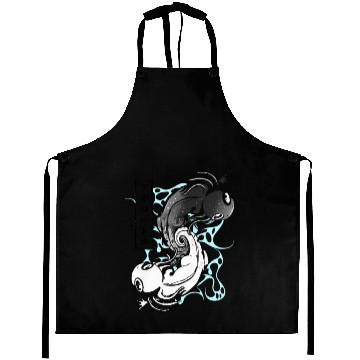 Discover Kawaii Axolotl Yin Yang Aprons