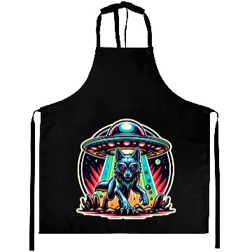 Discover Alien wolf landing Aprons