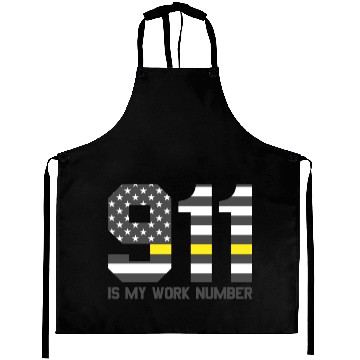 Discover 911 Is My Work Number Dispatcher Funny Dispatch911 Aprons