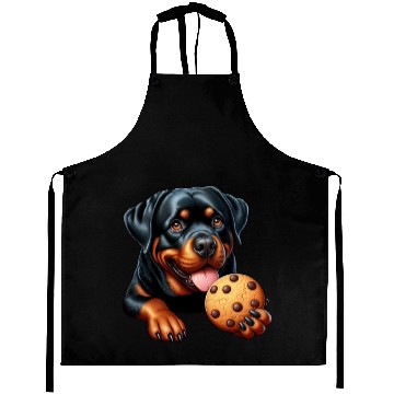 Discover Rottweiler dog T-Rex cookie treat sweet Aprons