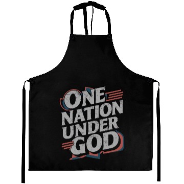 Discover One Nation Under God Christian Pride Retro US Flag Aprons
