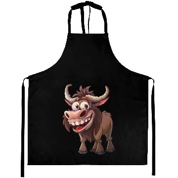 Discover Happy Yak Cartoon Character Fun Aprons