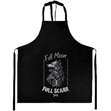 Discover Death Wolf Horror Theme - Intricate Bone Wolf Aprons