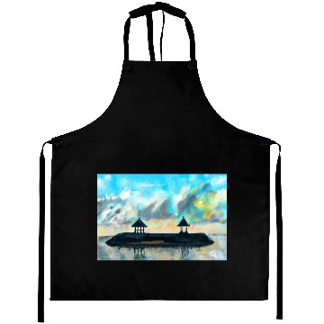 Discover Peaceful sunset on beach scene with acrylic Aprons