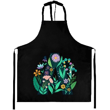 Discover Green 'A' with Pastel Flowers Aprons