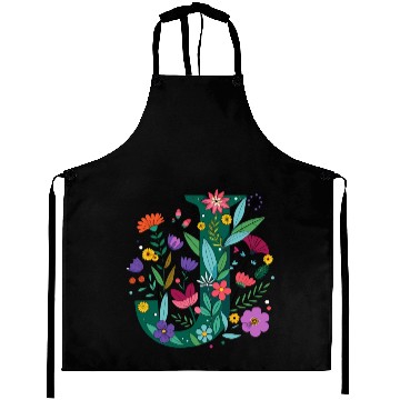Discover Individual Alphabet Wildflower Green Letter J Aprons