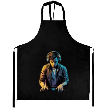 Discover Neon DJ Youth Illustration Aprons