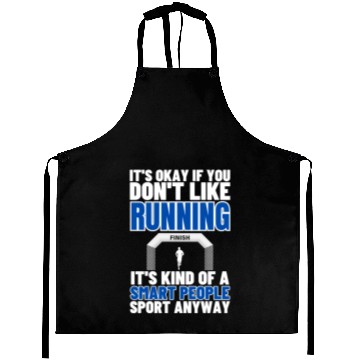 Discover Running Is For Smart People Funny Marathon Aprons