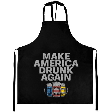 Discover Make America Drunk Again Funny Drinking US Flag Aprons