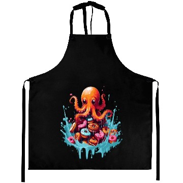 Discover Cute Octopus: Ruler of the Donuts Aprons