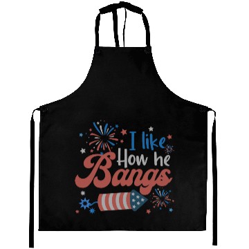 Discover I Like How He Bangs Fireworks Retro US Flag Aprons