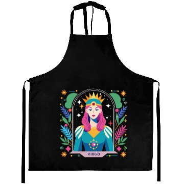 Discover Floral Virgo Tarot Zodiac Graphic Aprons