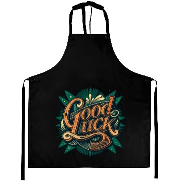 Discover Orange and Green Good luck Graphic Aprons