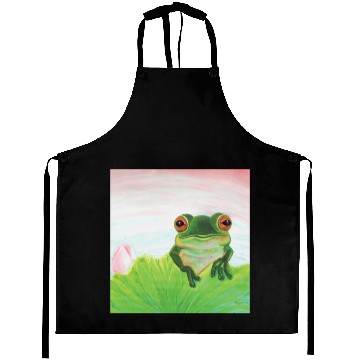 Discover Green Frog Relaxing in the Pond Aprons