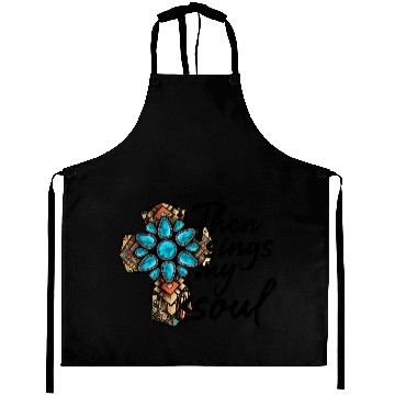 Discover Turquoise Cross Western Aztec Art Aprons