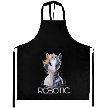 Discover Funny Unicorn Robot Robotic Cuddling Cyborg Aprons