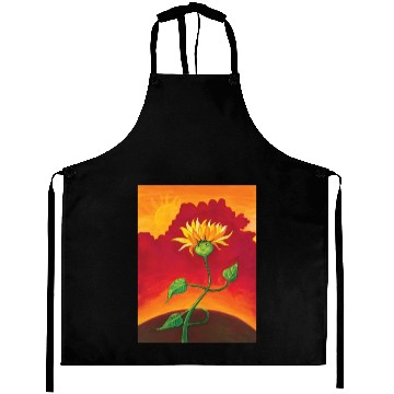 Discover Cute Sunflower At Sunset Illustration Aprons
