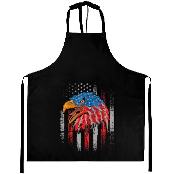 Discover Retro US Flag Funny 4th July Bald Eagle Patriotic Aprons