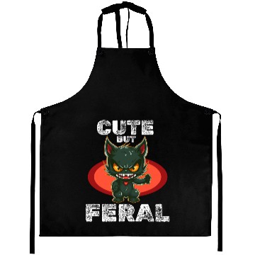 Discover Cute But Wild: Zombie Voodoo Cat For Halloween Aprons