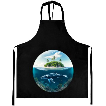 Discover earth globe with whale in Underwater Aprons