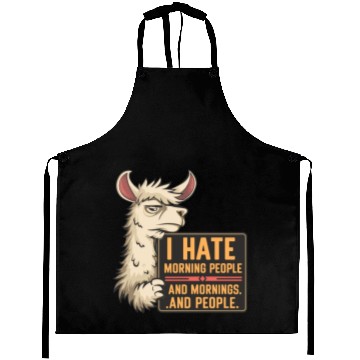 Discover I Hate Morning People for a Morning grumpy Llama Aprons