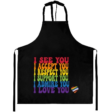 Discover LGBTQ Support quote Aprons