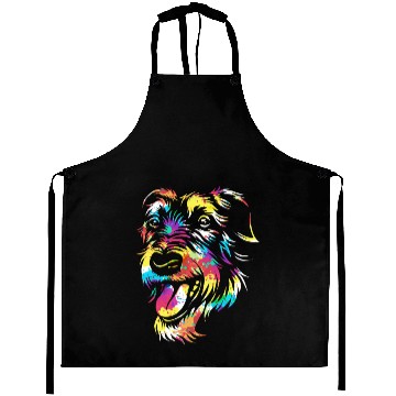 Discover Splash Color Irish Wolfhound Dog Face Aprons