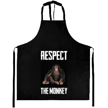 Discover Respect The Monkey Photo Funny Primate Ape Lover Aprons