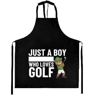 Discover Golfing Bear Just A Boy Who Loves Golf Aprons