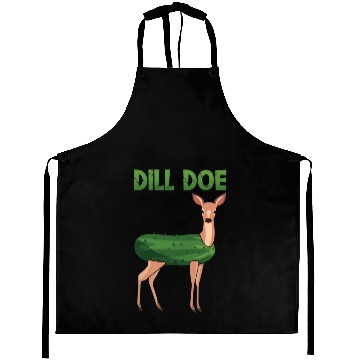 Discover Dill Doe Funny Deer Pickle Pun Humor Aprons