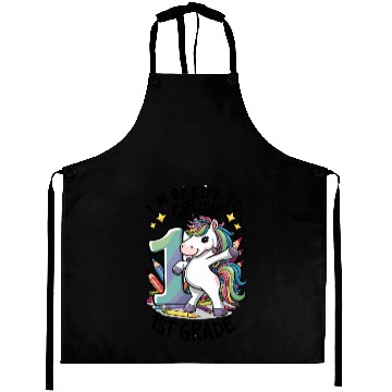 Discover Ready to Crush First 1st Grade Back School Unicorn Aprons