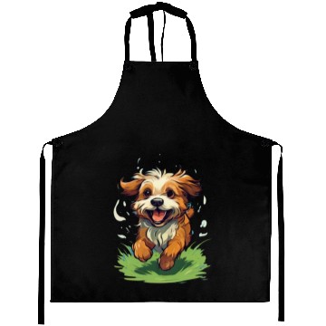 Discover running dog on the grass Aprons