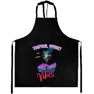 Discover Tropical Sunset Vibes Aprons