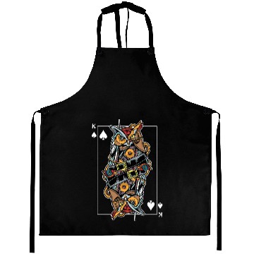 Discover Eagle Owl Steampunk Card Game King of Spades Poker Aprons