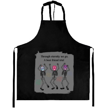 Discover 3 Best Friends Sugar Skull Skeleton 3 bff Trio Aprons