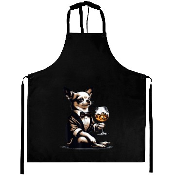 Discover Chihuahua Dog Drinking Whiskey Puppy Aprons