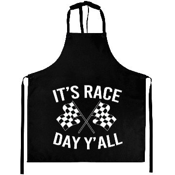 Discover Drag Racing Racetrack Checkered Flag Race Day Aprons
